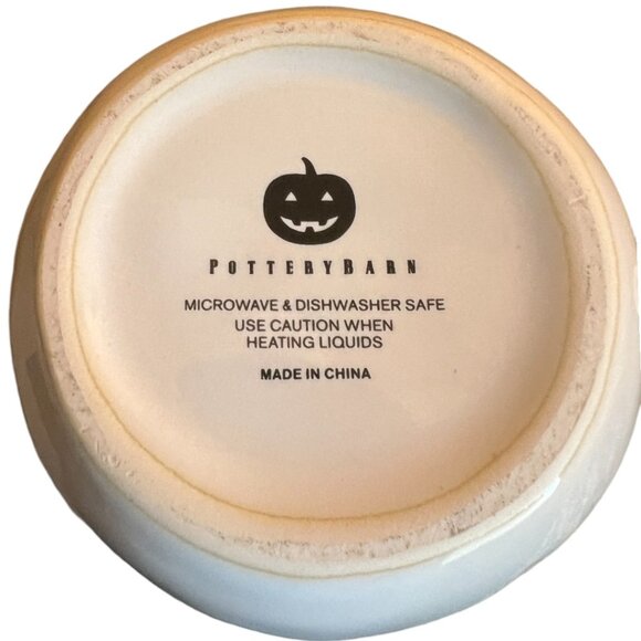 POTTERY BARN Stoneware Halloween Skeleton Mug Whimsical Folk Art Oversized 18 oz - Picture 9 of 10